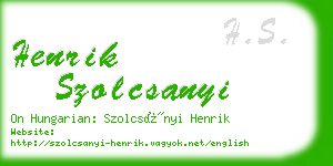 henrik szolcsanyi business card